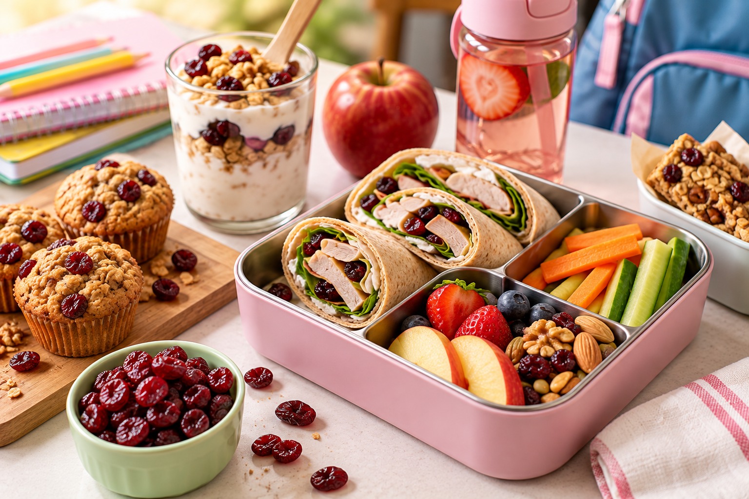 Meriendas variadas y divertidas: Ideas con cranberries para renovar la lonchera de los niños